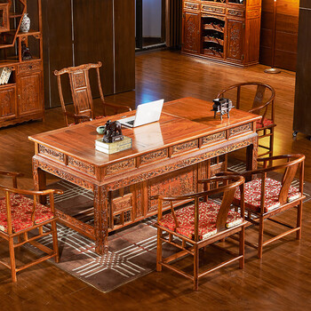 粤顺(yueshun) 粤顺 茶桌 功夫茶桌 茶桌椅组合 中式古典全实木茶台