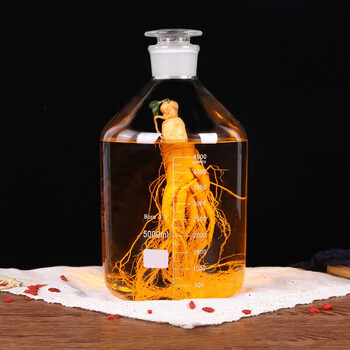 加厚玻璃泡酒瓶磨砂口酒坛泡酒瓶家用密封泡酒罐药酒罐酒壶小口5斤装