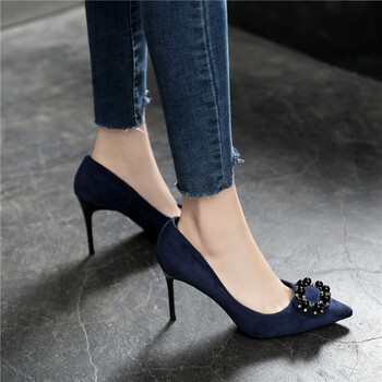 筱洛新款大码40-43码高跟鞋细跟尖头单鞋女浅口百搭小码30-33码女鞋