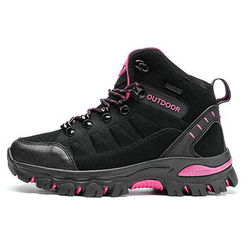 登山鞋特价捡漏狼黑爪登山女防水防滑透气户外运动鞋女士春季牛皮厚底