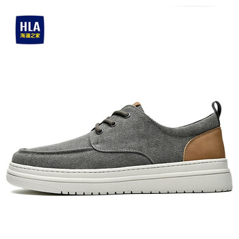 海澜之家(hla)男鞋春夏季新品男士休闲鞋靴保暖帆布鞋男舒适轻便板鞋