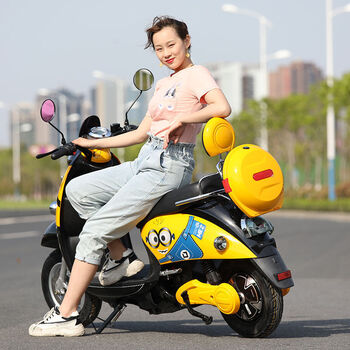 新款电动车60v学生迷你型踏板车72v男女电瓶车双人电动摩托车小黄人