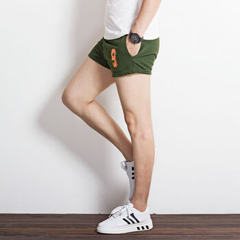 夏季宽松超短裤男士居家分裤跑步运动裤休闲三热裤大裤衩潮军绿xl