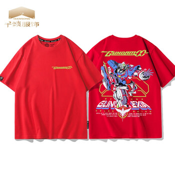 欧若梵机动战士高达联名t恤男夏季动漫二次元敢达周边衣服儿童短袖