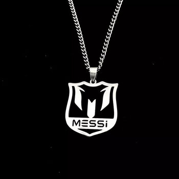 物周边项链不掉色足球梅西c罗标志性吊坠梅西标志性吊坠扁链条70cm