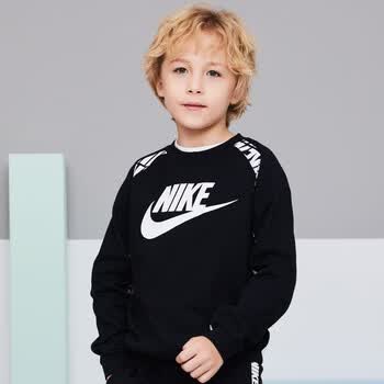 耐克nike童装男童卫衣春季新款儿童圆领卫衣小童上衣打底衫黑色110565