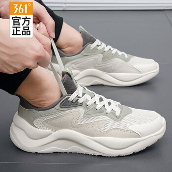 361男鞋运动鞋子男春季轻便网面缓震慢跑鞋休闲通勤跑步鞋老爹鞋男