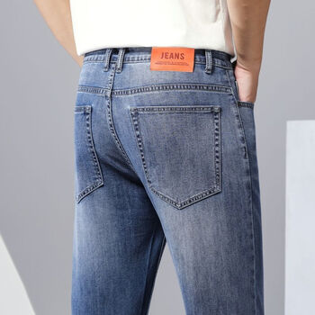 以纯(yishion)官方旗艦店牛仔裤男春秋新款修身直筒中腰弹力个性休闲