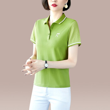 漫夕琦短袖女士夏季短袖t恤女气质显瘦休闲中年妈妈半袖上衣夏天短袖