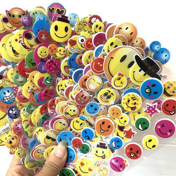 儿童贴贴纸3d立体泡泡贴幼儿园奖励卡通男孩贴画小粘贴笑脸爱心共30张