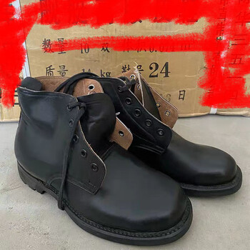 ollymurs特种军全新87年老式舰艇皮鞋男复古55式高腰皮鞋圆头高帮皮鞋