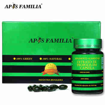 APISFAMILIA 巴西蜂胶软胶囊 原装进口保健品 高浓度绿蜂胶液胶囊 礼盒 APIS高浓度绿蜂胶一盒（6瓶）推荐选择