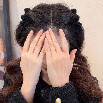 溥畔毛线蝴蝶结抓夹头饰秋冬新款迷你双面小夹子刘海夹可爱发抓发饰女