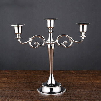 欧式蜡烛台三头婚庆复古家用西餐北浪漫烛光晚餐蜡烛摆件家居餐厅酒店