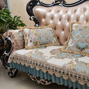欧式沙发垫高档奢华欧式沙发垫防滑美式皮沙发坐垫四季通用组合贵妃套
