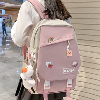 onevan可爱ins风书包女初中生高颜值高中小清新少女大容量双肩包小