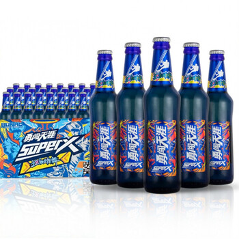 勇闯天涯蓝瓶spuerx雪花啤酒330ml24瓶装玻璃瓶整箱天涯superx8度330