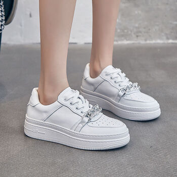 gcr小白鞋女年新款增高厚底休闲运动鞋经典百搭女士休闲鞋女 白色