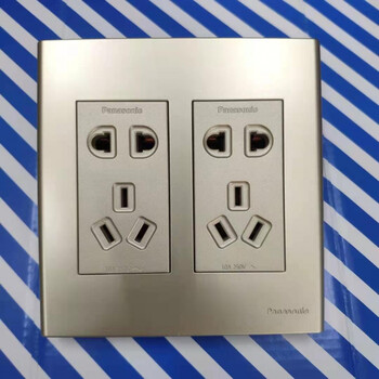 panasonic松下开关插座原装艺术家香槟金120型大面板双联五眼十孔 联