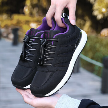 足力健老人鞋男秋冬加厚加高中老年鞋子批发爸爸鞋健步鞋男女款一 黑