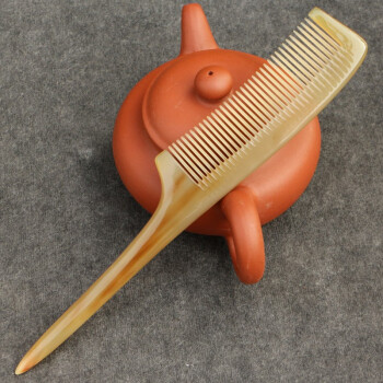 牛谷之森牛角梳子分发盘发造型理发美发挑梳密细齿大号19~20厘米免费刻字