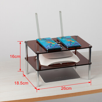 機頂盒整理亞克力多層可疊加路由器收納架透明路由器置物架展示架茶色