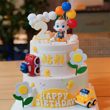 芙滋窝新款超级宝贝jojo生日蛋糕宝宝周岁儿童男孩女孩卡通全国同城