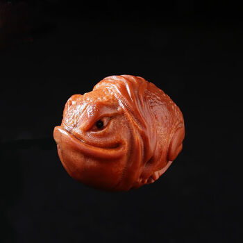 巴西大橄榄核手球金蟾手工核雕地包天吞金兽小众文玩手把件 男女 1颗