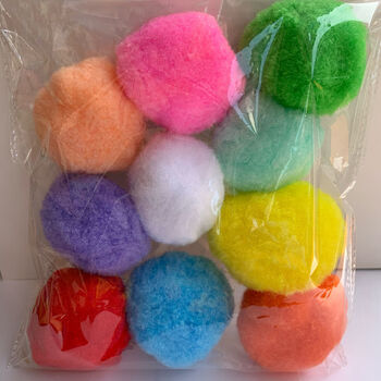 恒愎彩色混装毛球绒球diy毛绒球儿童手工材料幼儿园创意制作金葱球棉