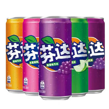 可口可乐(coca-cola)摩登罐芬达汽水葡萄味苹果蜜桃味碳酸饮料330ml*8