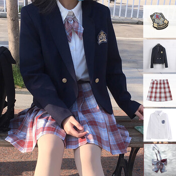 jk制服裙正版原创西装套装全套秋冬季百褶裙格裙女学生学院风校服