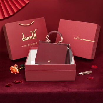 母亲节礼物实用送妈妈包包2022新款大气女包手提包中年女包包酒红礼盒