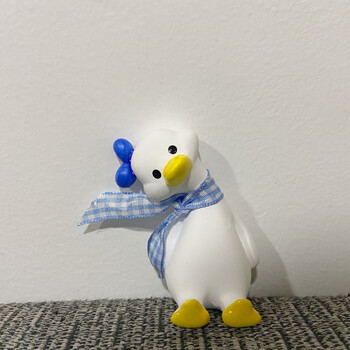 出风口可爱加油鸭车内摆件饰品汽车装饰用品大全歪头鸭蓝丝带蓝风铃