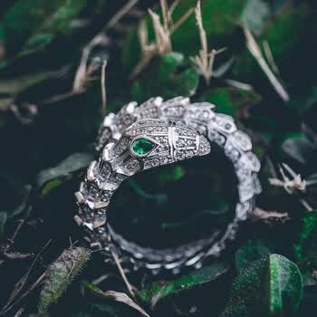 珠宝首饰>时尚饰品>胸针>佩瑄>佩瑄ins潮牌时尚流行个性venom毒蛇戒指