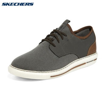 skechers斯凱奇男鞋舒適輕便商務休閒鞋210389 char炭灰色 42.