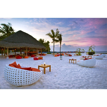 马尔代夫风景贴纸蓝天白云大海南岛海边景沙滩图片客厅装饰海报画梦