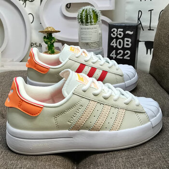 利刃同款 三叶草superstar ayoon女马卡龙板鞋gv9543 gv9541 橙红色