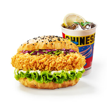 16店通用塔斯汀中国汉堡门市价18元n59京东川味藤椒单人套餐