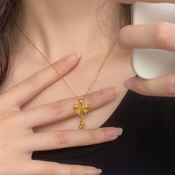 凤凰祥云老凤凰黄金在逃公主蝴蝶结项链女足金锁骨链生日520礼物送