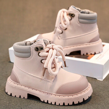 保罗骆驼儿童靴子女童2023年新款春秋款女孩马丁靴英伦风软底小童单靴