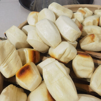 宅米兔老面馒头手工酵子馒头地锅馒头方原馒头早餐包子面食 四个装