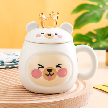 fsir马克杯带盖勺创意陶瓷喝水杯子女办公室男生咖啡杯情侣大容量茶杯