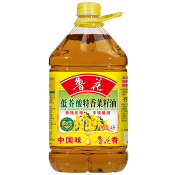 鲁花 食用油 低芥酸特香菜籽油4L 非转基因 物理压榨