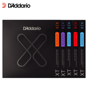 达达里奥（D'Addario）XTAPB1253 磷铜民谣吉他弦防锈镀膜 手感适中12-53美产原装进口【exp16升级版】