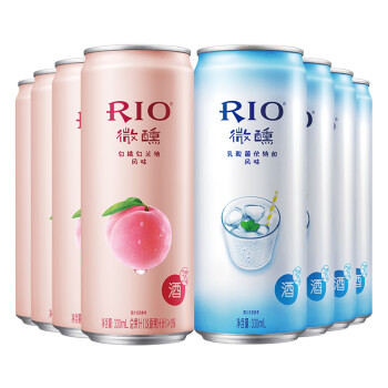 锐澳（RIO）洋酒 预调 鸡尾酒 果酒 微醺系列 3度 乳酸菌味+白桃味 330ml*8罐