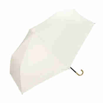 WPC日本防紫外线J型手柄三折遮阳小巧时尚折叠精致便携晴雨太阳伞 三折伞-爱心镂空 米白色