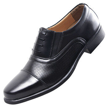 礼服时尚经典三接头皮鞋镂空校尉网眼三尖头凉皮鞋男陆战队校尉皮鞋
