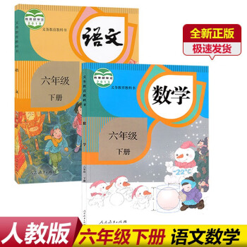 2022新版人教版小学六年级下册语文数学人教版部编版课本人民教育出版社 6年级下册语文数学2本人教版_六年级学习资料