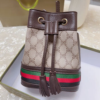 酷奇袋鼠酷奇包包女款2022新款流行时尚斜挎包腰包水桶包感高纺包褐色