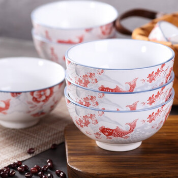 红鱼5英寸米饭碗(6个)